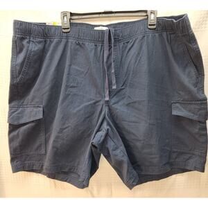 Croft And Barrow Mens Cargo Shorts Size 50 Blue Drawstring 100% Cotton Bermuda